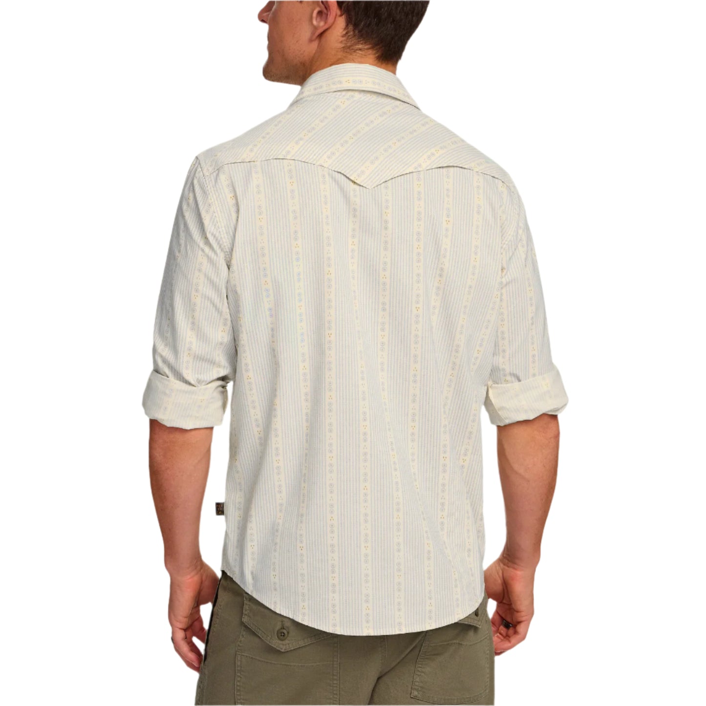 Howler Bros Men's H Bar B Tech Longsleeve Mosquero Stripe Off White