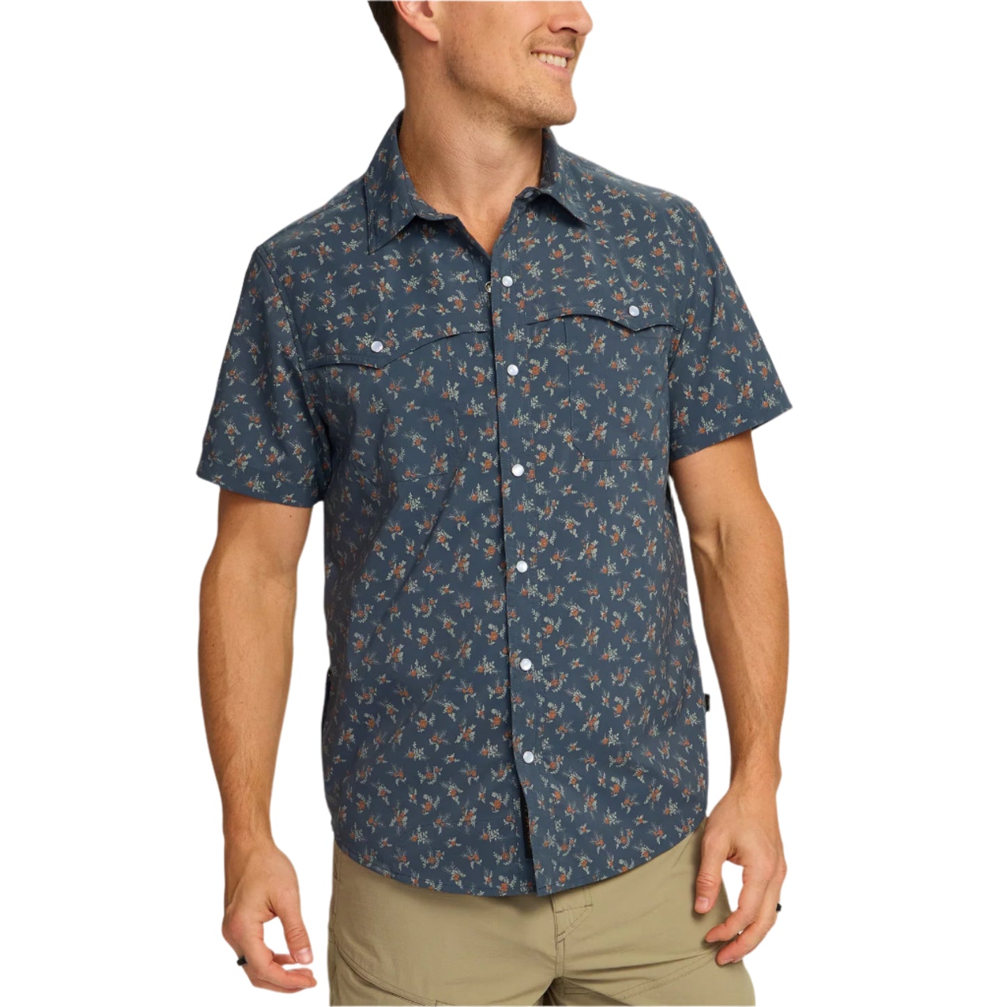 Howler Bros Men's Open Country Tech Shirt Rancher Floral Dark Slate