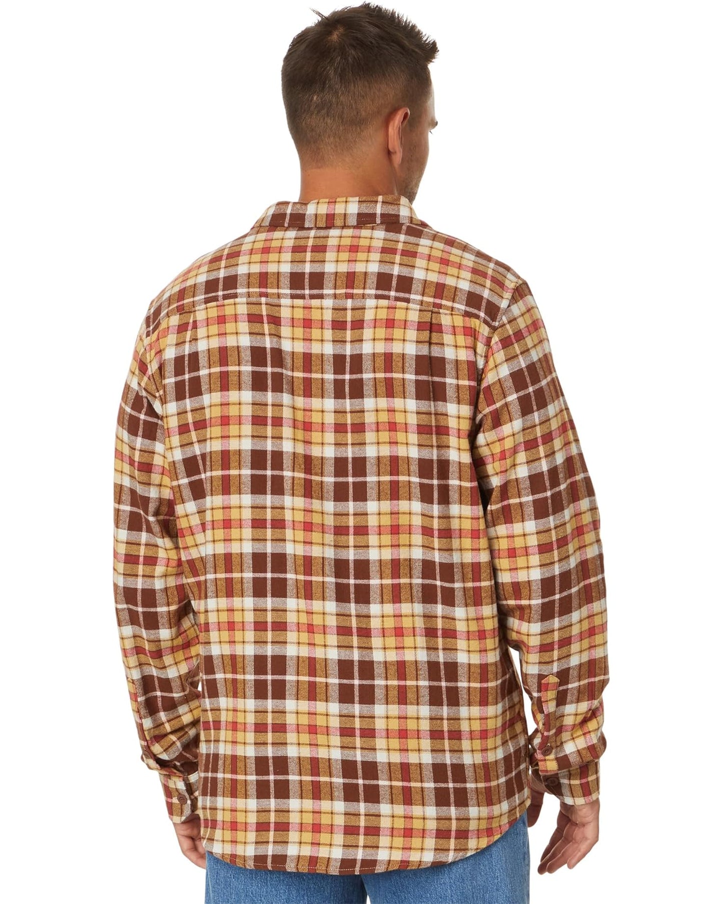 Hurley Men's Portland Organic Flannel LS Hickory Brown