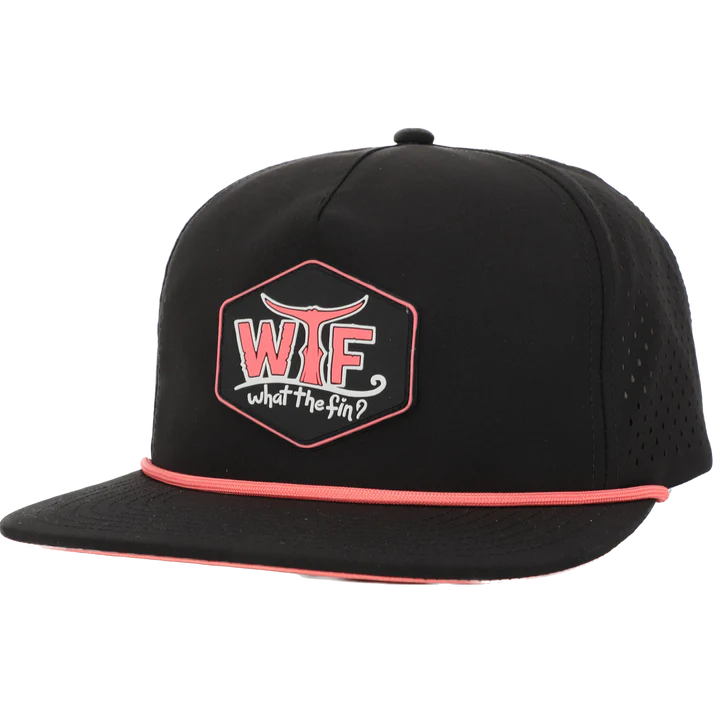 WTF Hydro Hex Captain's Flat Bill Rope Hat Black Coral