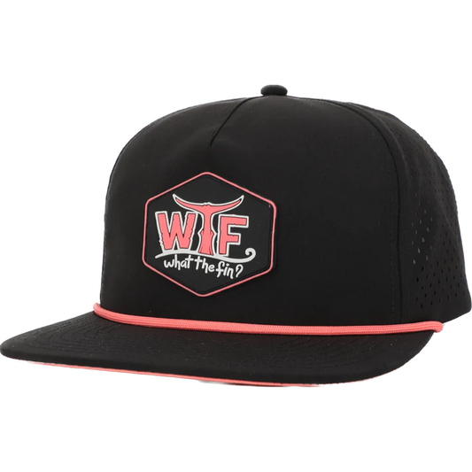 WTF Hydro Hex Captain's Flat Bill Rope Hat Black Coral