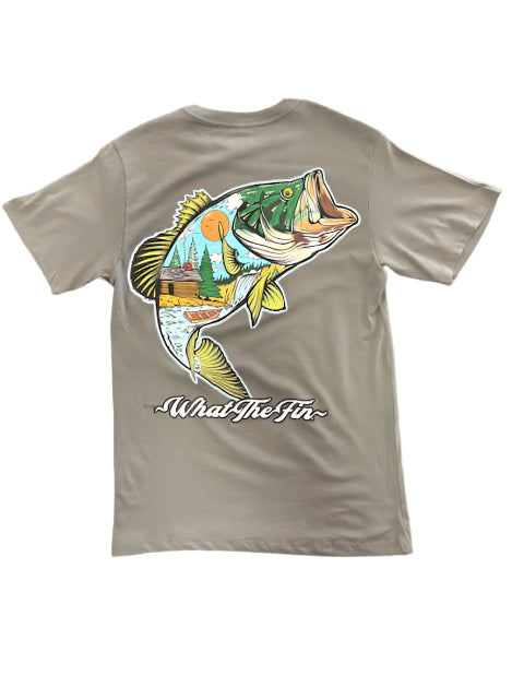 What The Fin Men's Bass OI Tee Graphite