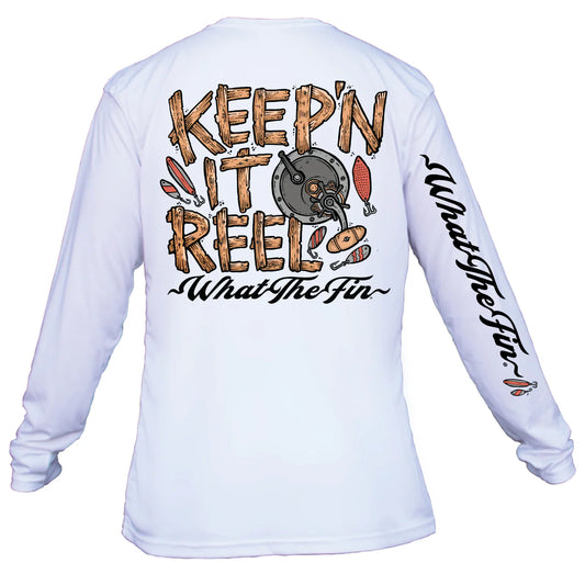 WTF Men's Keep'n It Reel L/S Performance Top White