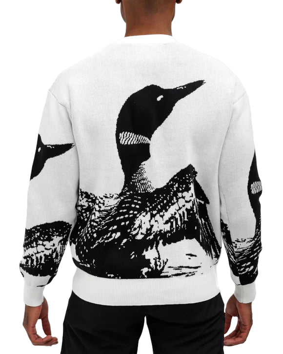 Waggle Unisex Loon Call Wildknit Crewneck Sweater