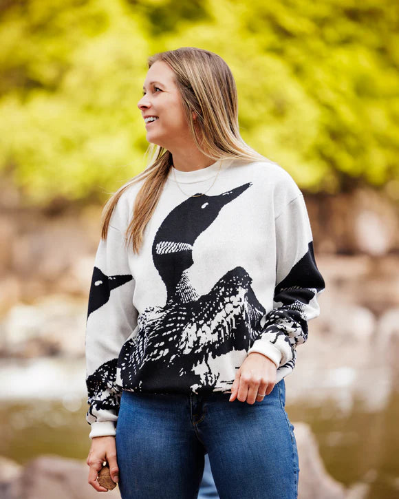 Waggle Unisex Loon Call Wildknit Crewneck Sweater