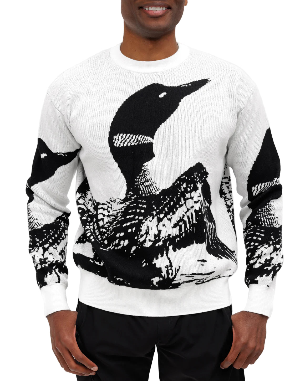 Waggle Unisex Loon Call Wildknit Crewneck Sweater