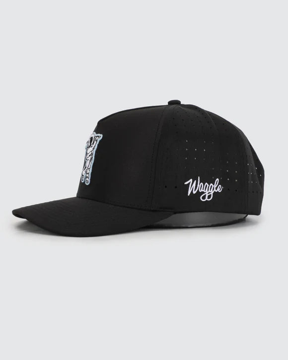 Waggle Moon Shot Snapback Hat Black