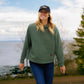 Waggle Women's Lakeside Waffle Knit Hoodie Moss