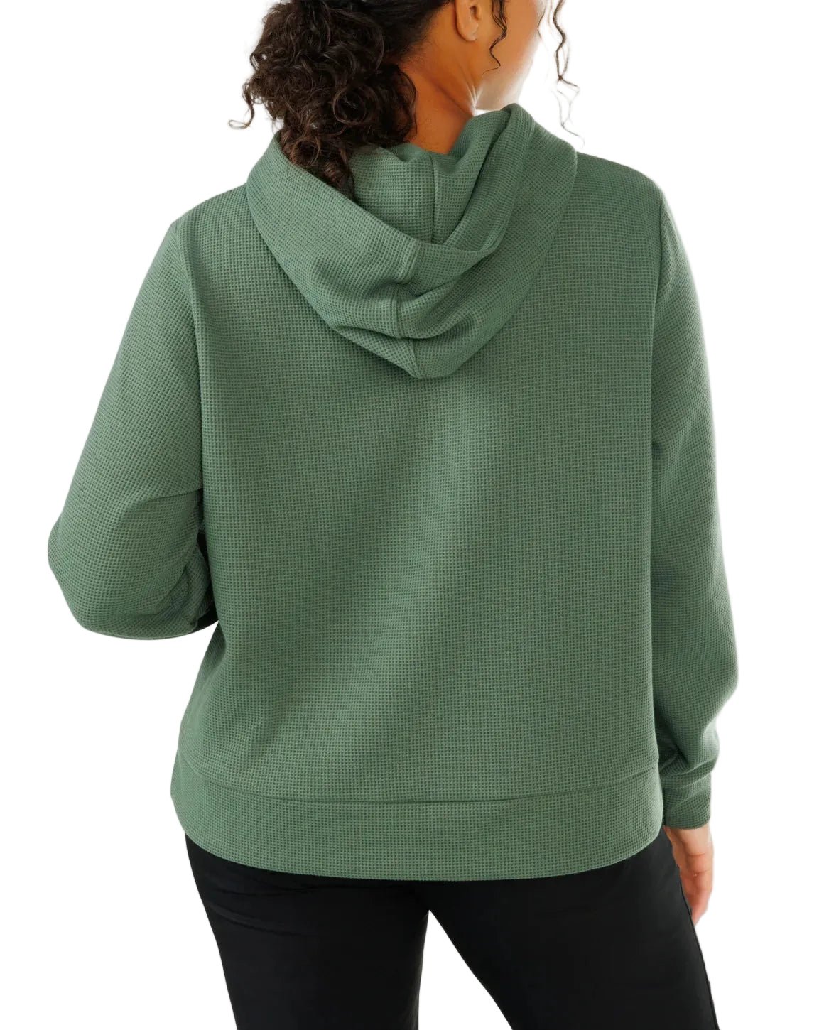 Waggle Women's Lakeside Waffle Knit Hoodie Moss