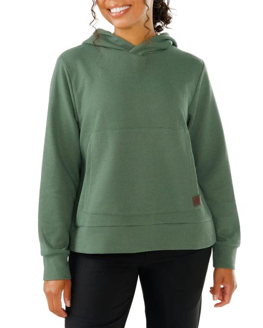 Waggle Women's Lakeside Waffle Knit Hoodie Moss