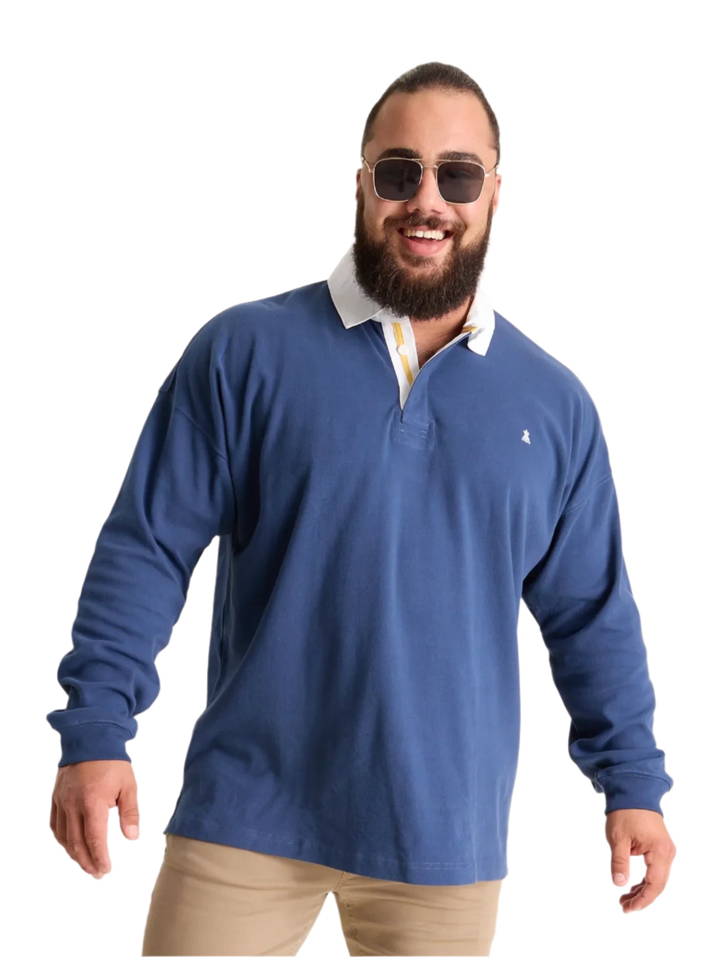 Chubbies Men's The Do Me A Solid Rugby Shirt Navy
