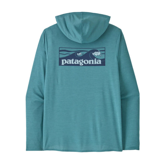 Patagonia Men's Cap Cool Daily Graphic Hoody Boardshort Logo Tones: Wetland Blue
