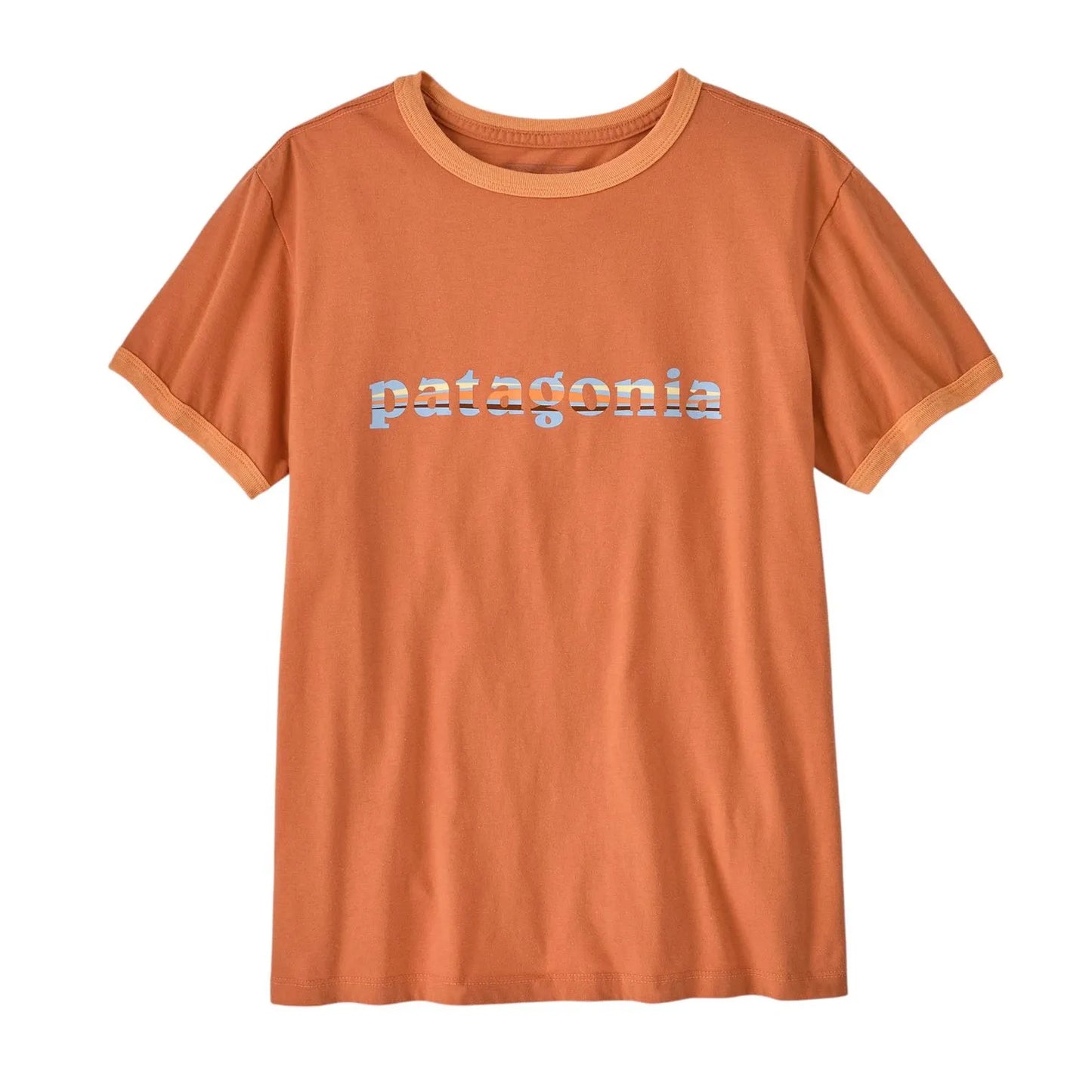 Patagonia Women's '73 Text Logo Organic Ringer Tee Rock Melon
