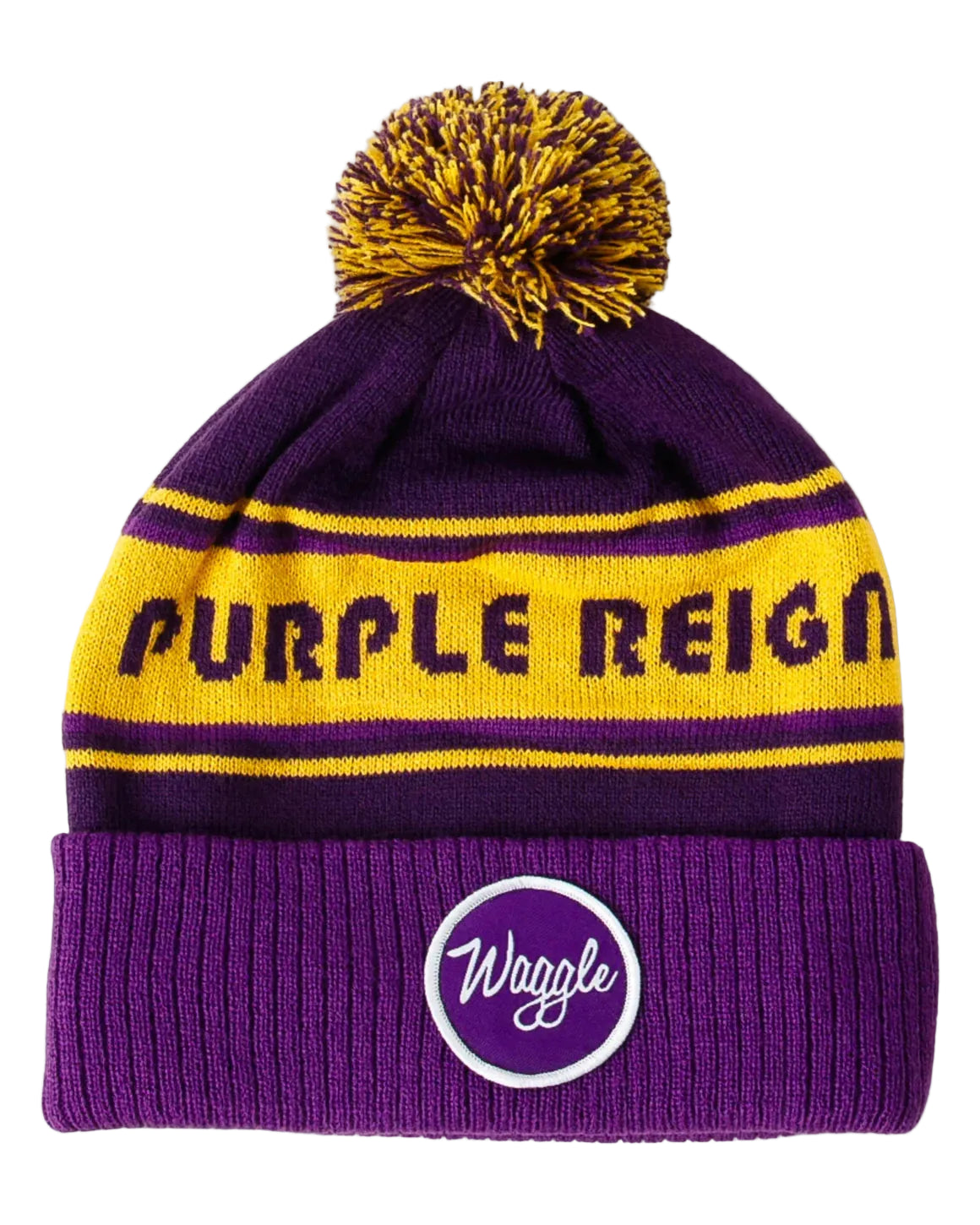 Waggle Pom Beanie Purple Reign