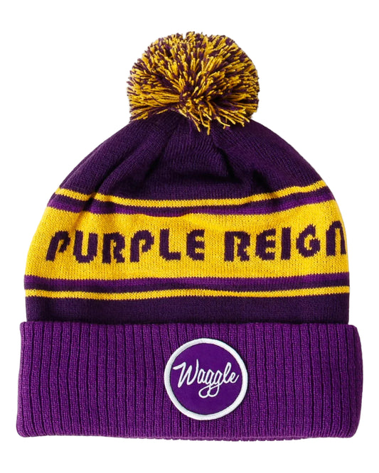 Waggle Pom Beanie Purple Reign