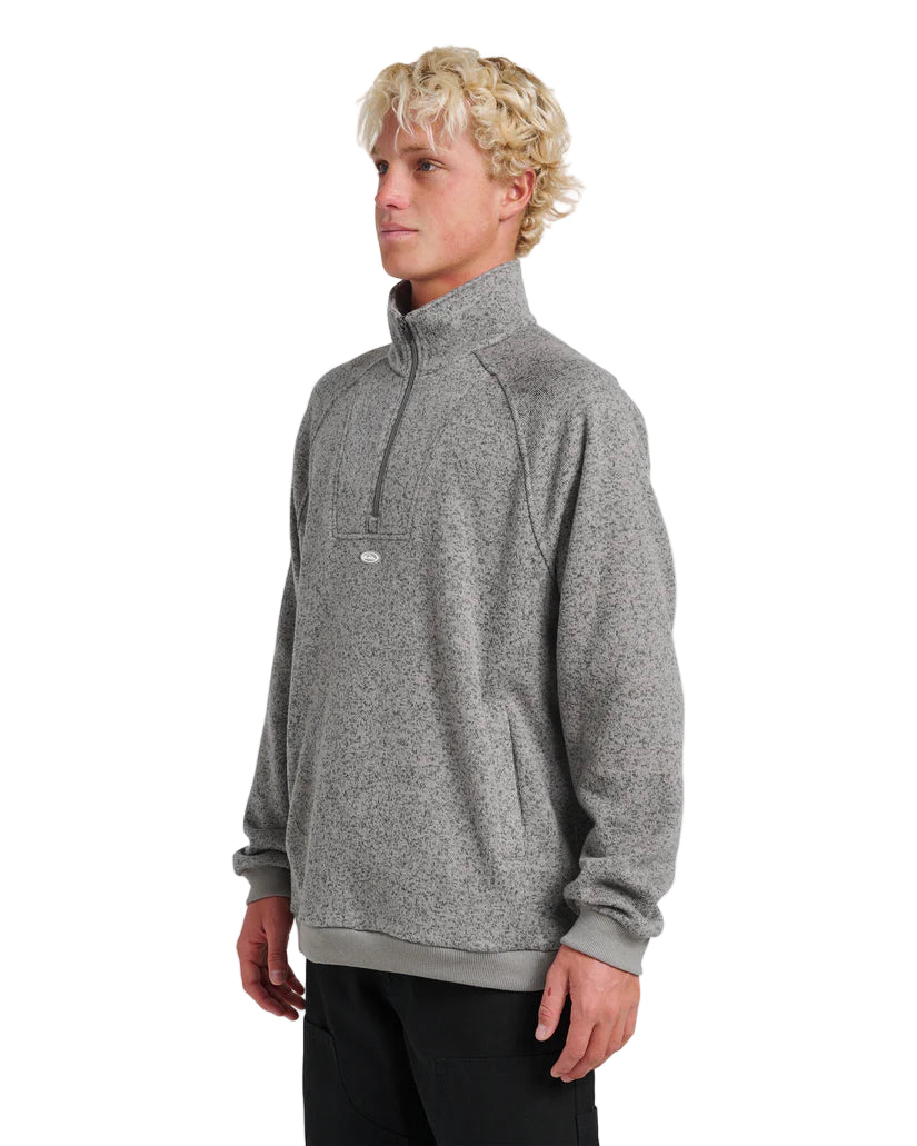 Quiksilver Men's Keller Half Zip Mock Smoked Gray Heather