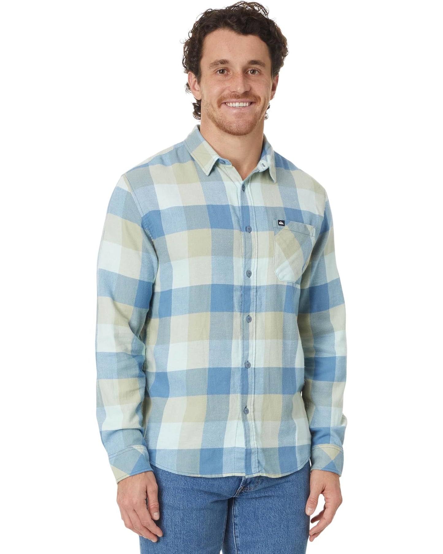 Quiksilver Men's Motherfly Flannel Coronet Blue Prnt 4