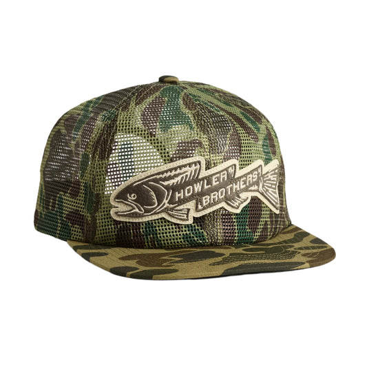Howler Bros Men's Unstructured Snapback Hats Trout Bolt Camo
