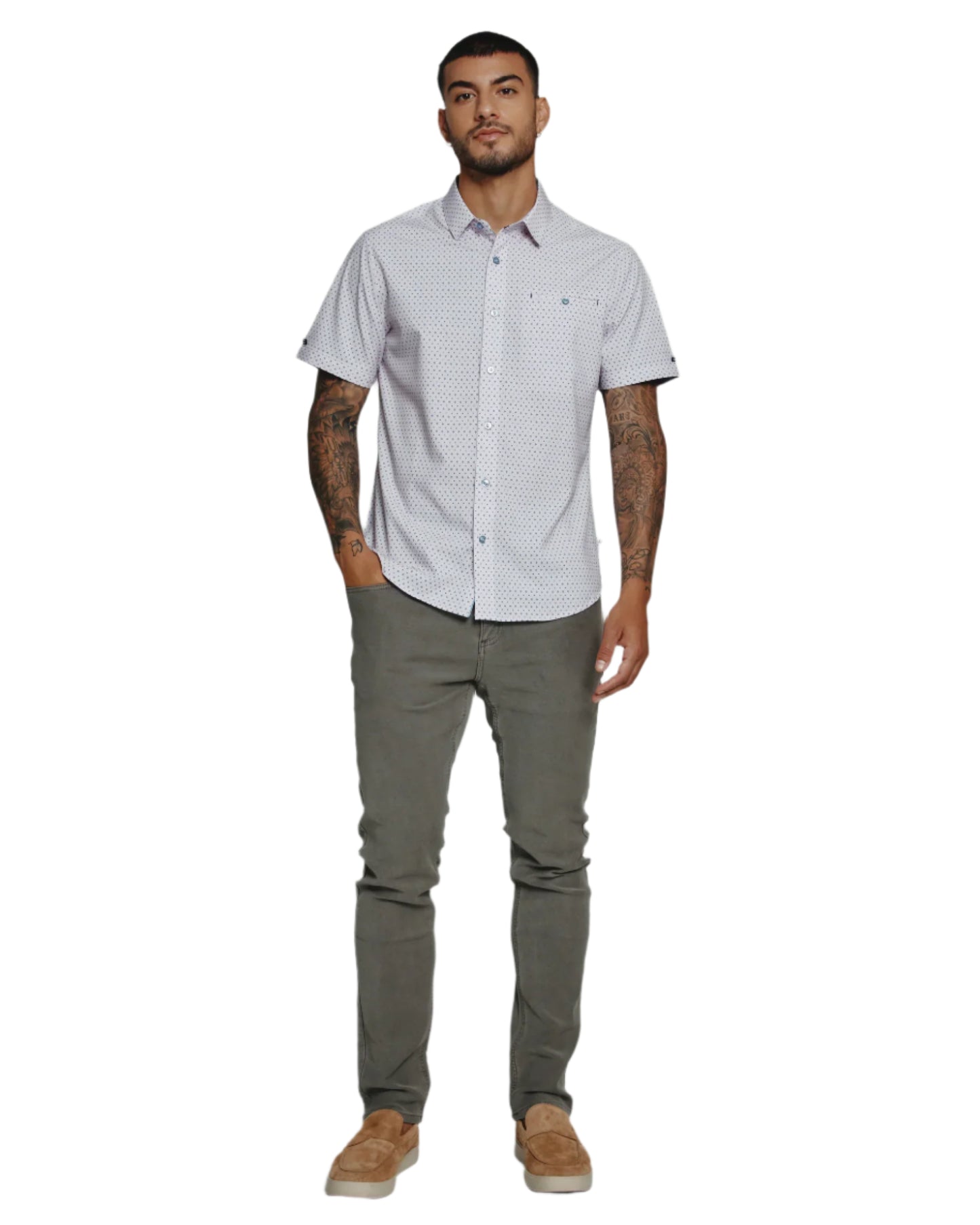 7 Diamonds Men's Medina Short Sleeve White