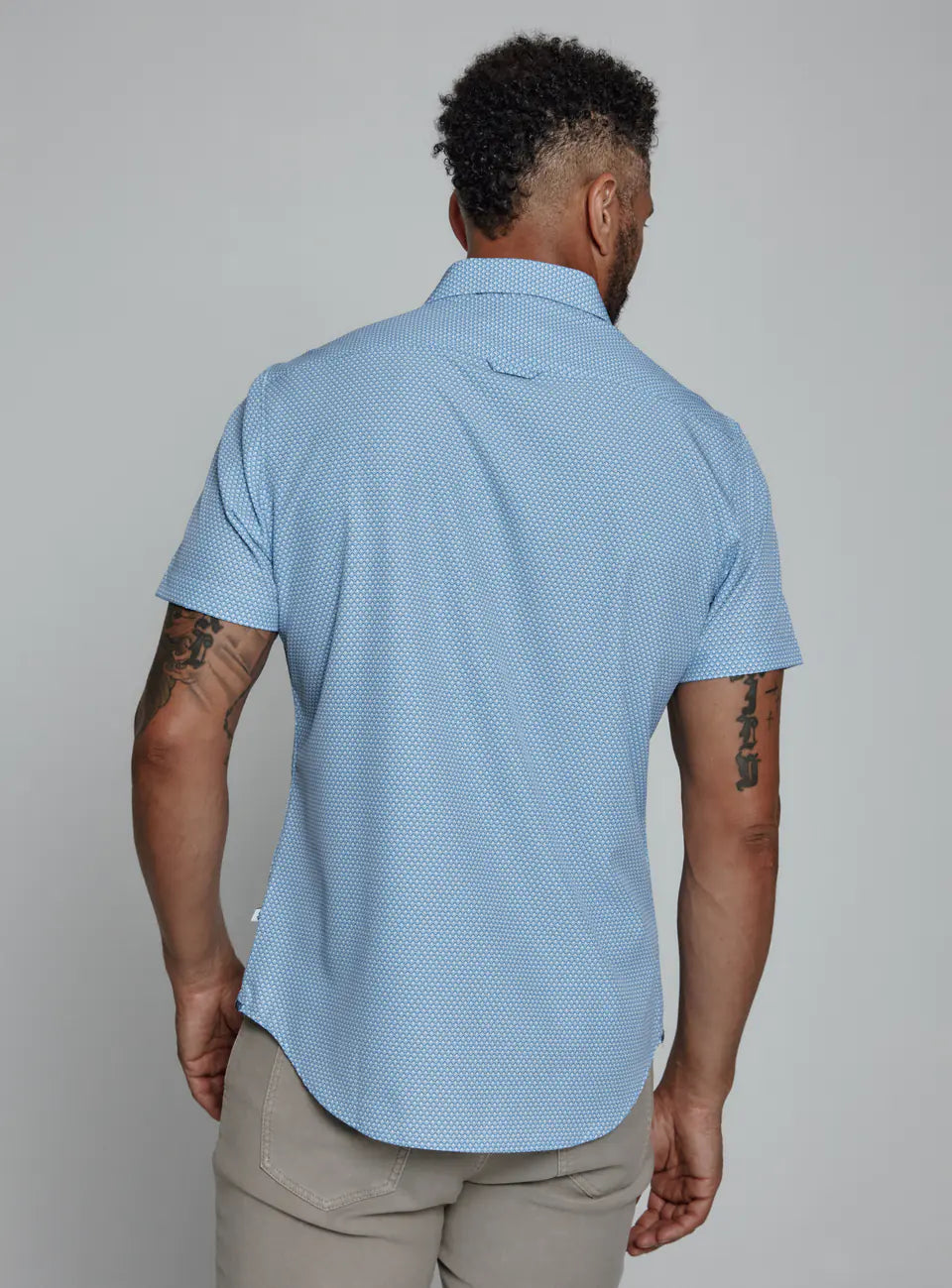 7Diamonds Men's Odesa Short Sleeve Shirt Light Blue