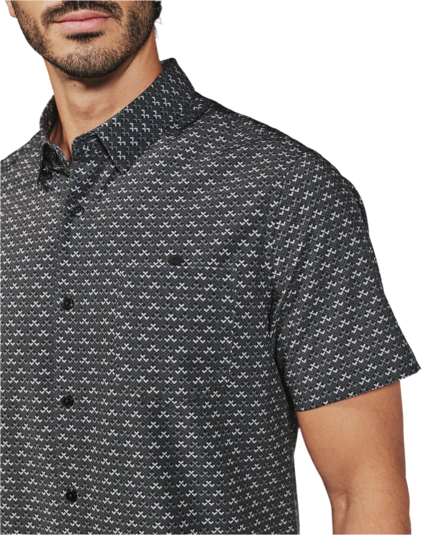 7 Diamonds Men's Marcelo Short Sleeve Shirt Black