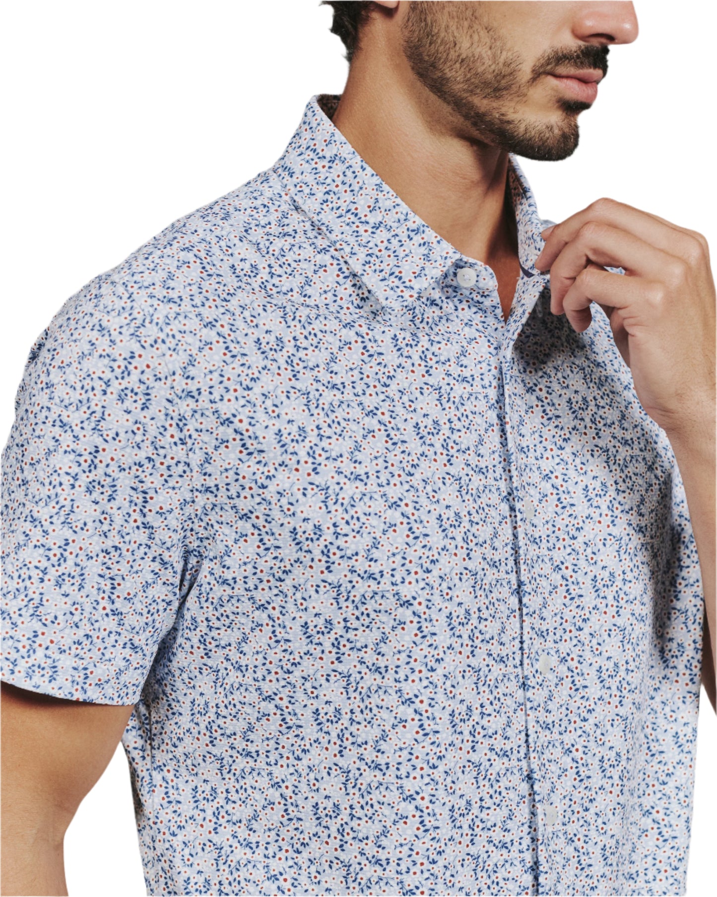 7 Diamonds Men's Mercer Short Sleeve Shirt Light Blue