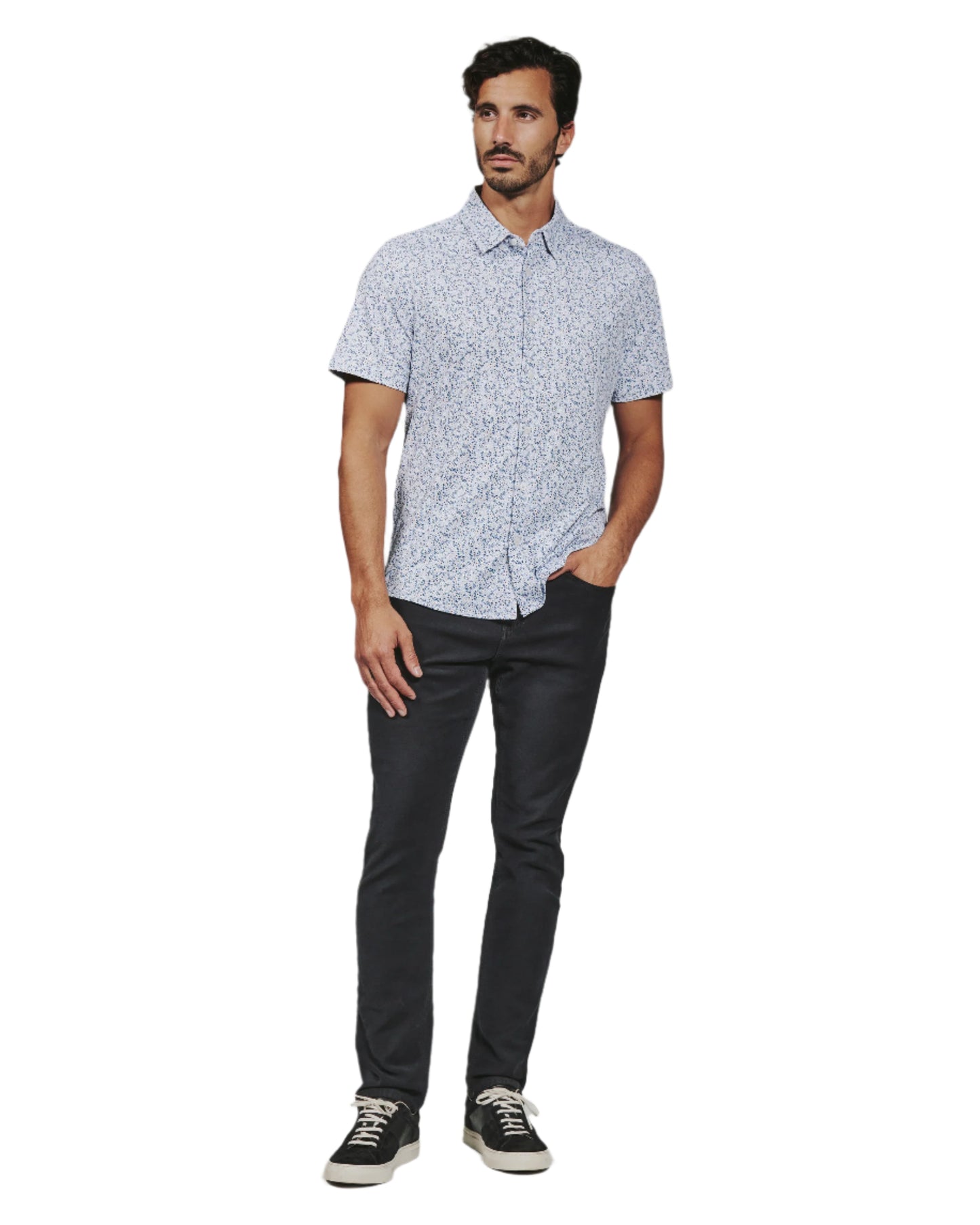 7 Diamonds Men's Mercer Short Sleeve Shirt Light Blue