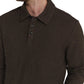 7 Diamonds Men's Monterey Textured LS Polo Bark