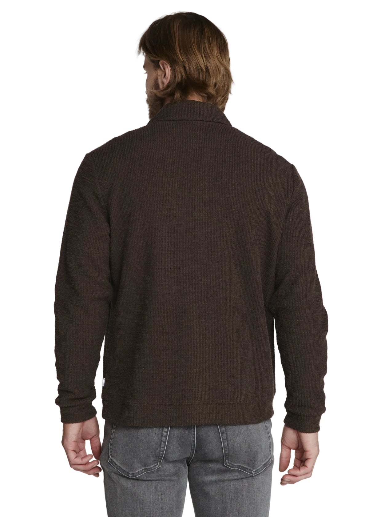 7 Diamonds Men's Monterey Textured LS Polo Bark