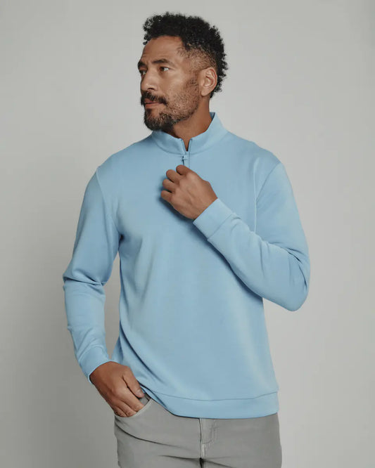 7 Diamonds Men's Rev 1/4 Zip Modal Blue