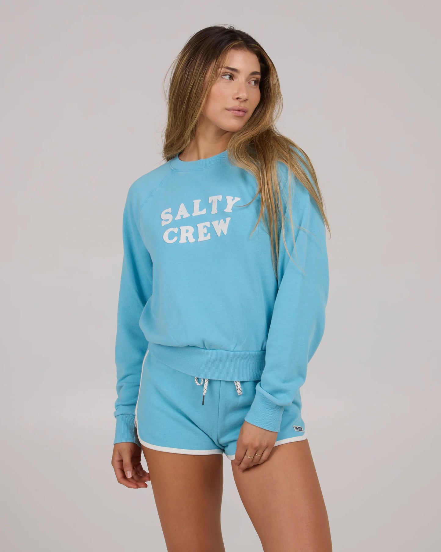 Salty Crew Women's First Mate Crew Lagoon Blue