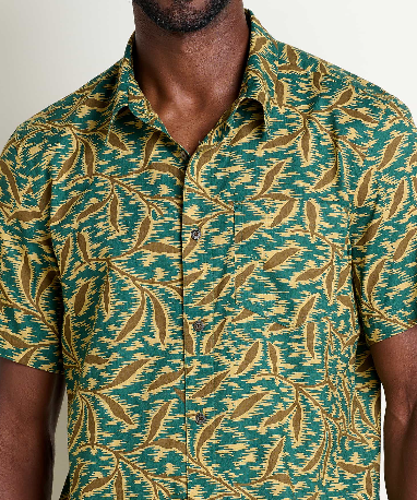 Toad&Co Men's Fletch SS Shirt Jasper Kelp Print