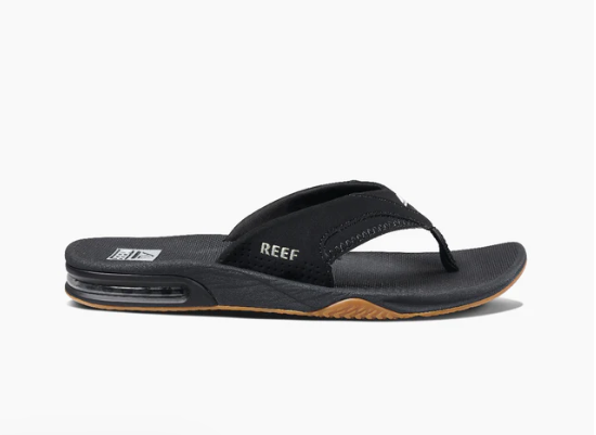 Reef Men's Fanning Sandal Black Silver