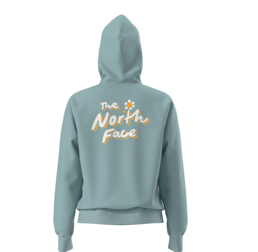 The North Face Women's Evolution Floral-Cloud Hoodie—Graphic Blue Eclipse