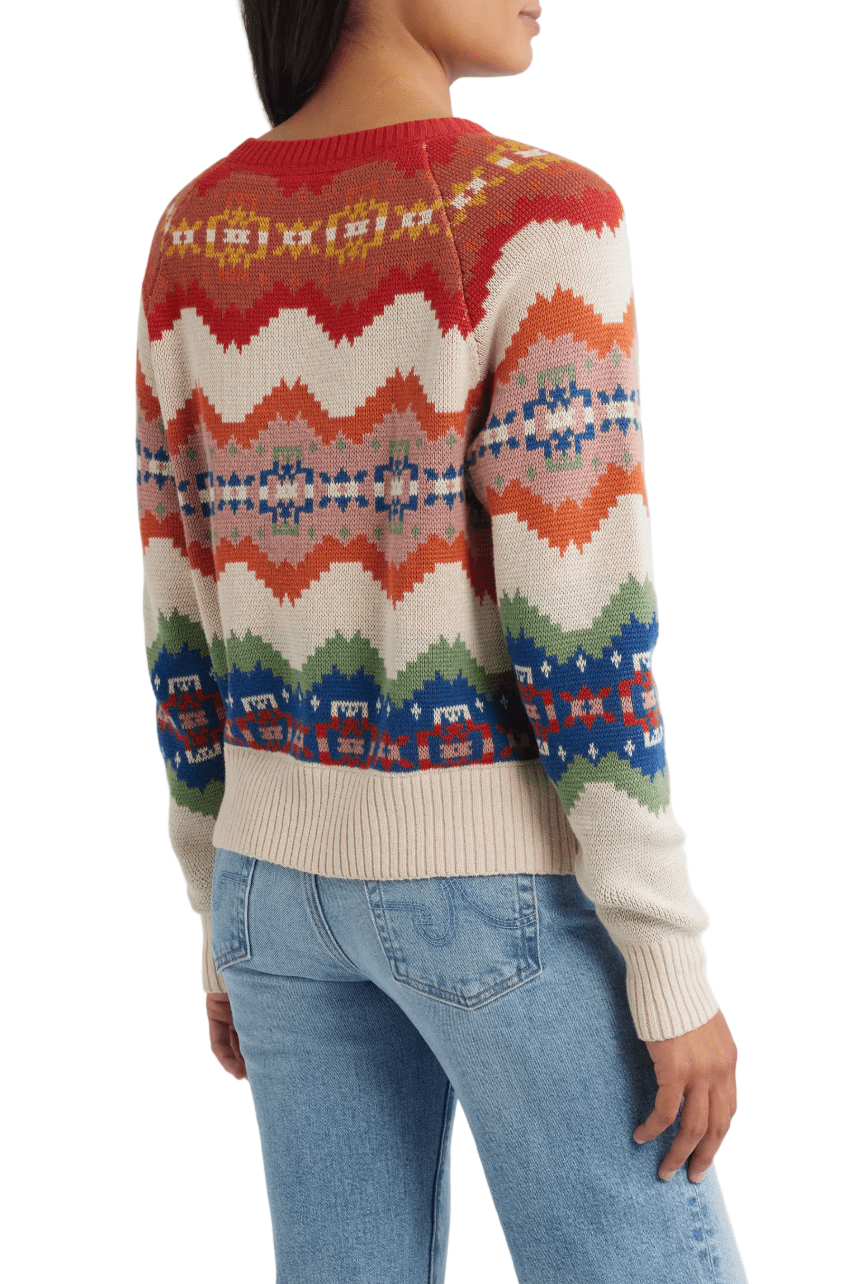 Pendleton Women’s Raglan Cotton Graphic Sweater Ecru Harding Stripe - Brekken's