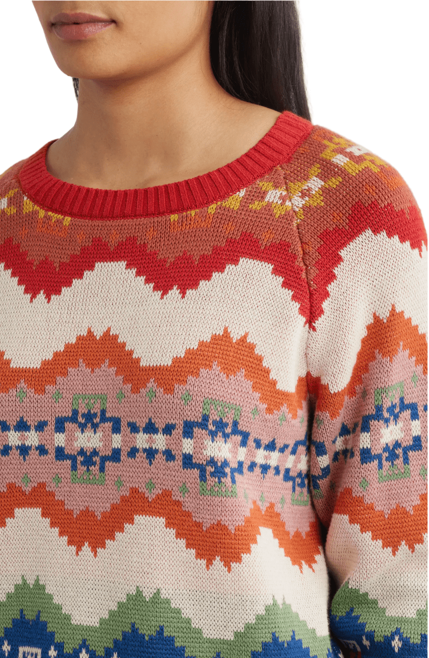 Pendleton Women’s Raglan Cotton Graphic Sweater Ecru Harding Stripe - Brekken's