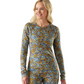 Smartwool Women's Classic Thermal Merino Base Layer Crew Pacific Blue Floral