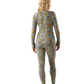 Smartwool Women's Classic Thermal Merino Base Layer Crew Pacific Blue Floral