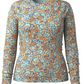 Smartwool Women's Classic Thermal Merino Base Layer Crew Pacific Blue Floral