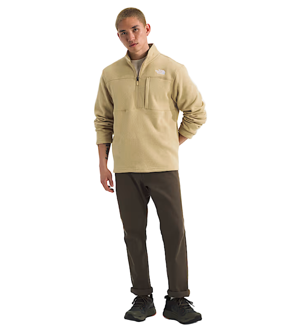 The North Face Men's Gordon Lyons ¼ Zip Khaki Stone Heather