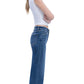 Flying Monkey Women's High Rise Trouser Press Wide Leg Jeans Rational