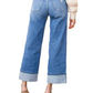 Flying Monkey Women's High Rise Cuffed Wide Leg Jeans Moorland
