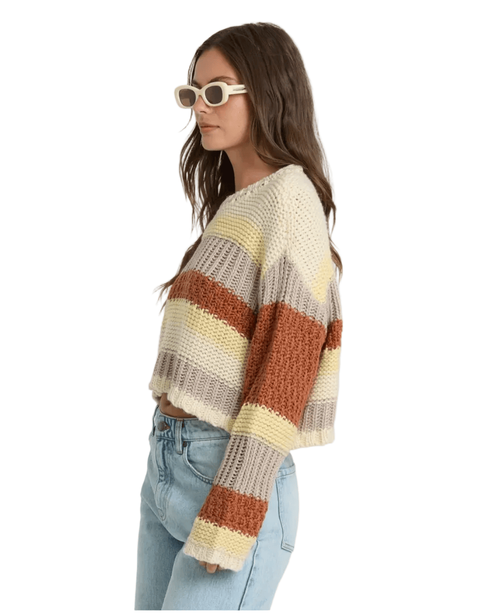 Billabong Women's Mix Up Sweater Cobblestone
