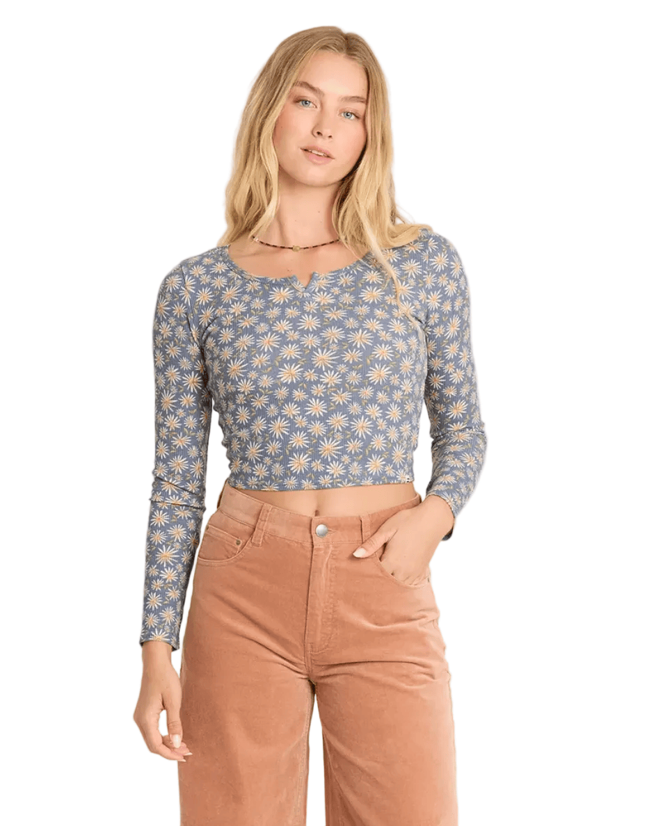Billabong Women's Reese Ls Thermal Blue Smoke