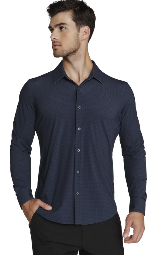 7 Diamonds Men's Linden Long Sleeve Shirt Navy