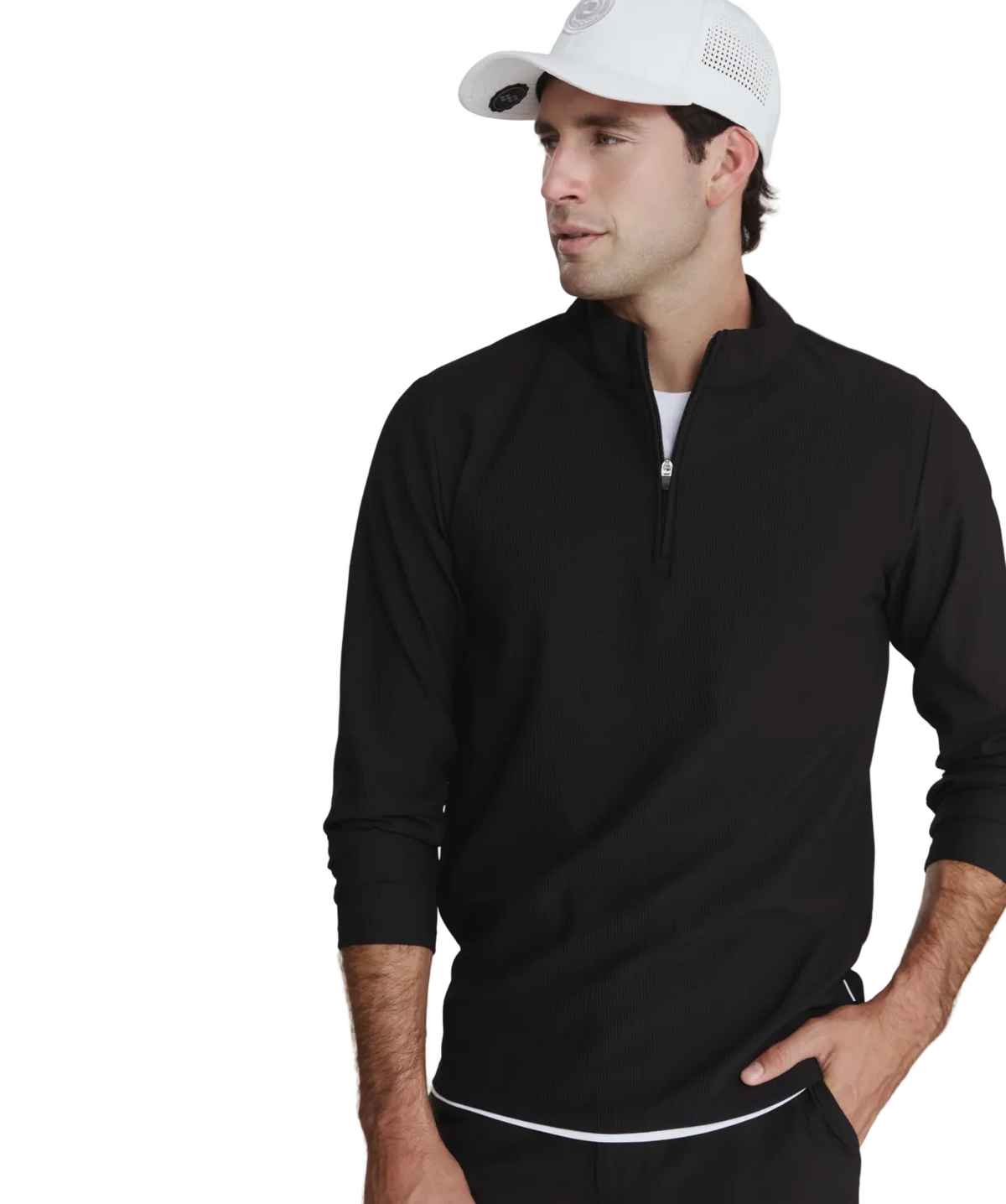 7 Diamonds Men's Drift Quarter Zip Pullover Black