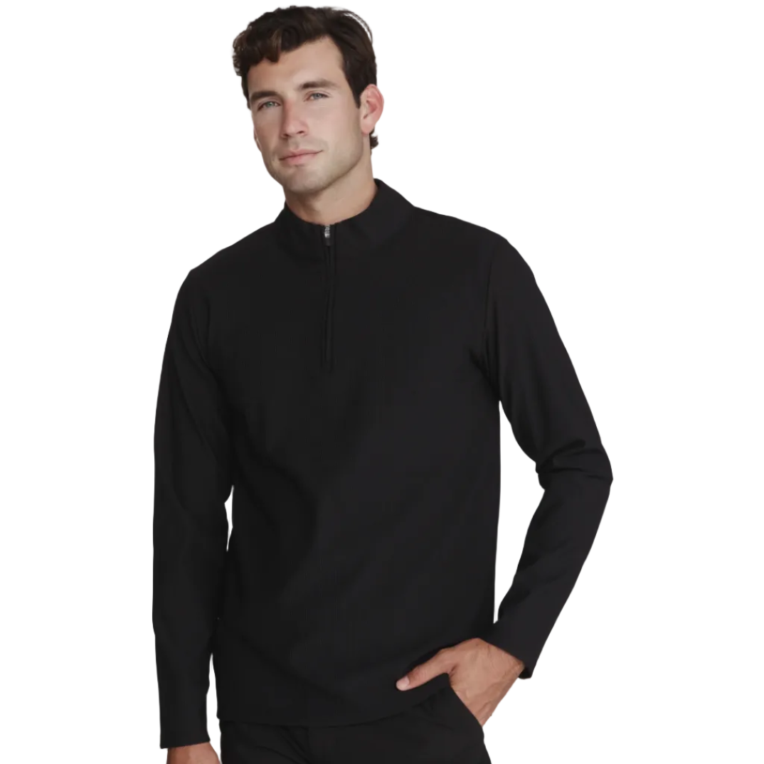 7 Diamonds Men's Drift Quarter Zip Pullover Black