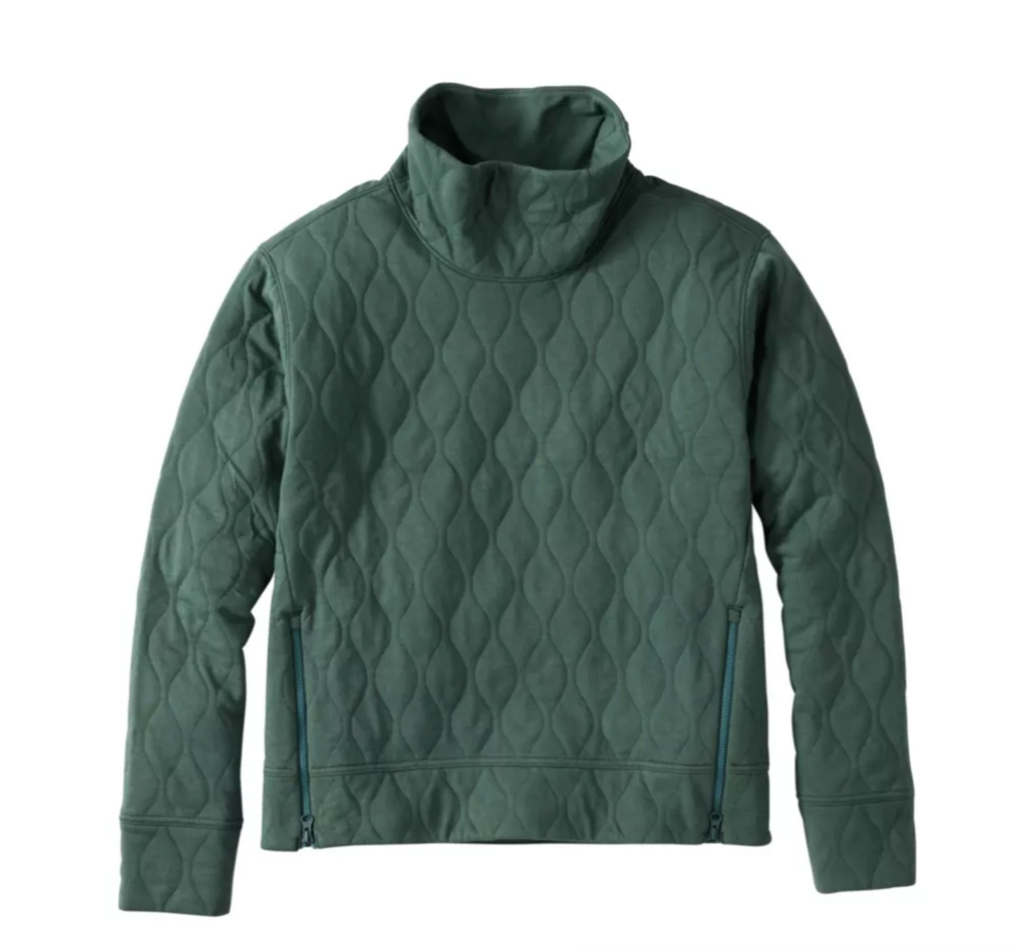 L.L. Bean Venturesoft Quilted Funnelneck Pullover Women'S Regular Deep Sea Green