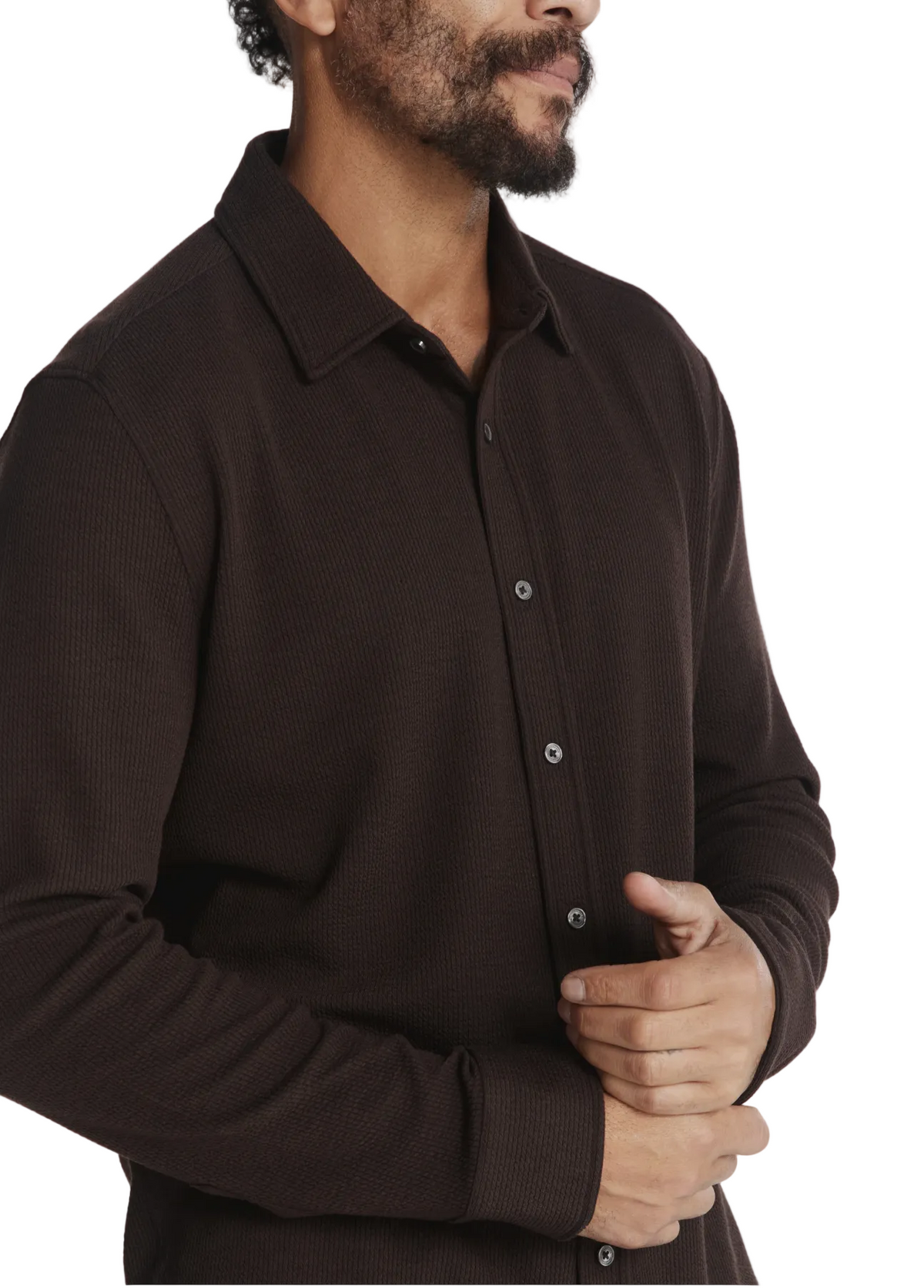 7 Diamonds Men's Levine Long Sleeve Shirt Walnut