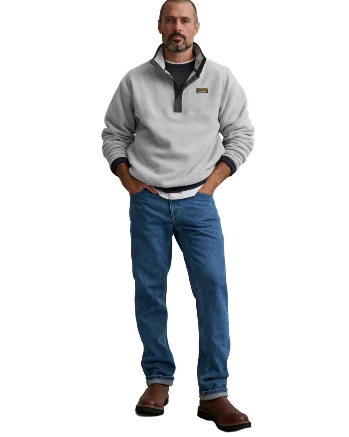 L.L. Bean Mountain Classic Fleece Pullover Men'S Regular Clay Heather